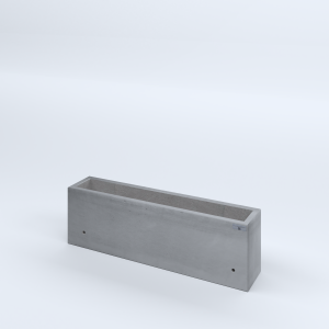 FIORIERE IN CEMENTO LISCE RETTANGOLARI SENZA PIEDINI CM100X20X30H GRIGIO