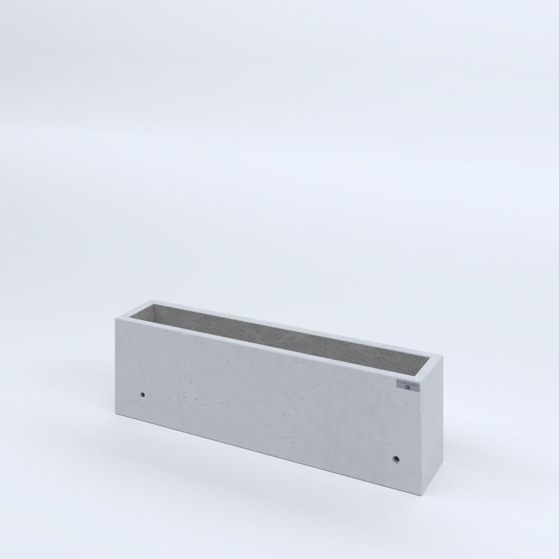 FIORIERE IN CEMENTO LISCE RETTANGOLARI SENZA PIEDINI CM100X20X30H BIANCO