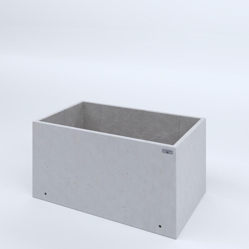 FIORIERE IN CEMENTO LISCE RETTANGOLARI SENZA PIEDINI CM100X60X60H BIANCO