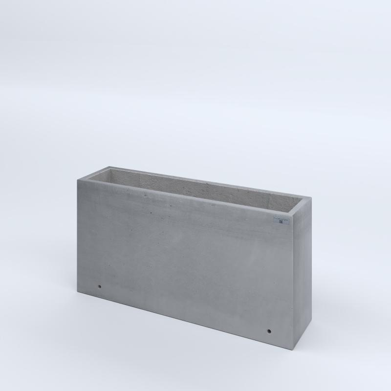 FIORIERE IN CEMENTO LISCE RETTANGOLARI SENZA PIEDINI CM100X25X50H GRIGIO