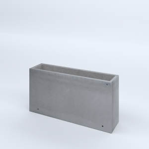 FIORIERE IN CEMENTO LISCE RETTANGOLARI SENZA PIEDINI CM100X25X50H GRIGIO