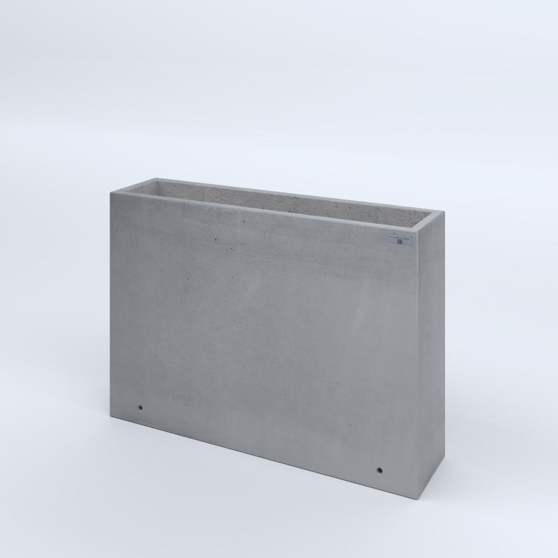 FIORIERE IN CEMENTO LISCE RETTANGOLARI SENZA PIEDINI CM100X25X70H GRIGIO