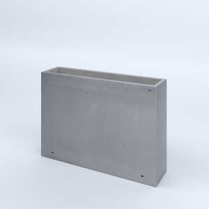 FIORIERE IN CEMENTO LISCE RETTANGOLARI SENZA PIEDINI CM100X25X70H GRIGIO