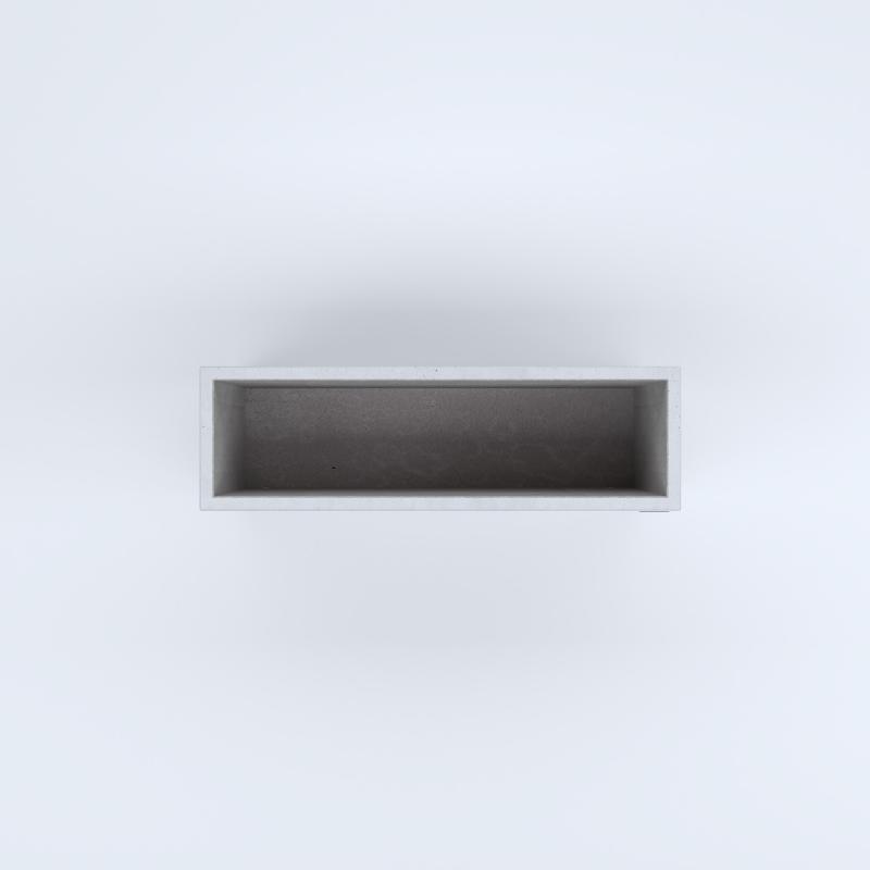 FIORIERE IN CEMENTO LISCE RETTANGOLARI SENZA PIEDINI CM100X30X50H BIANCO