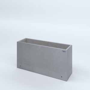 FIORIERE IN CEMENTO LISCE RETTANGOLARI SENZA PIEDINI CM100X30X50H GRIGIO