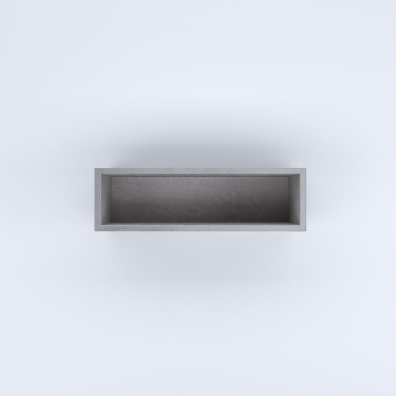 FIORIERE IN CEMENTO LISCE RETTANGOLARI SENZA PIEDINI CM100X30X40H GRIGIO