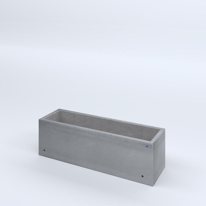 FIORIERE IN CEMENTO LISCE RETTANGOLARI SENZA PIEDINI CM100X30X30H GRIGIO