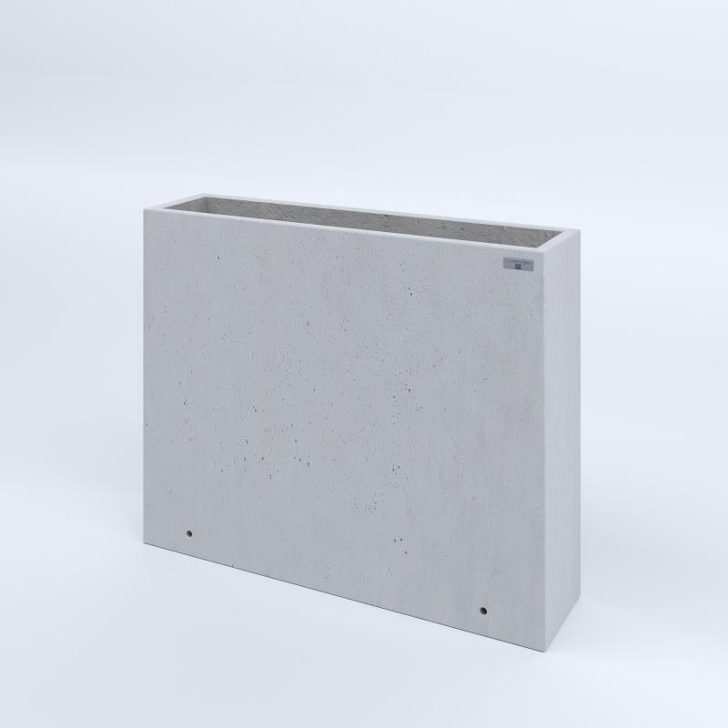 FIORIERE IN CEMENTO LISCE RETTANGOLARI SENZA PIEDINI CM100X25X80H BIANCO