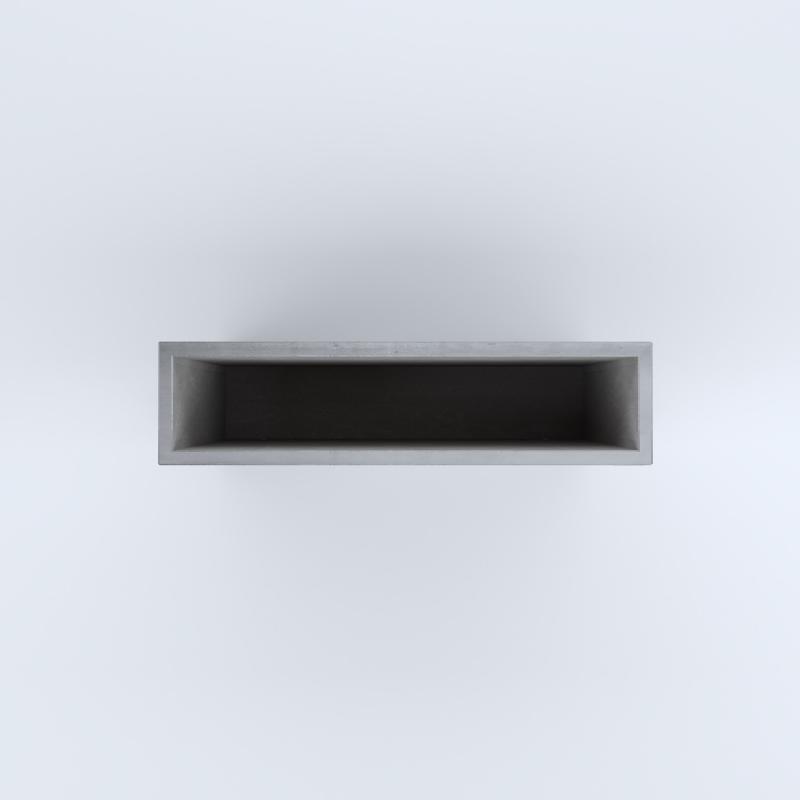 FIORIERE IN CEMENTO LISCE RETTANGOLARI SENZA PIEDINI CM100X25X80H GRIGIO