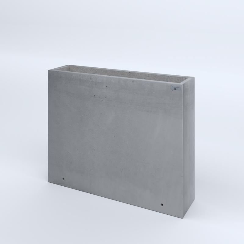 FIORIERE IN CEMENTO LISCE RETTANGOLARI SENZA PIEDINI CM100X25X80H GRIGIO