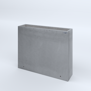 FIORIERE IN CEMENTO LISCE RETTANGOLARI SENZA PIEDINI CM100X25X80H GRIGIO