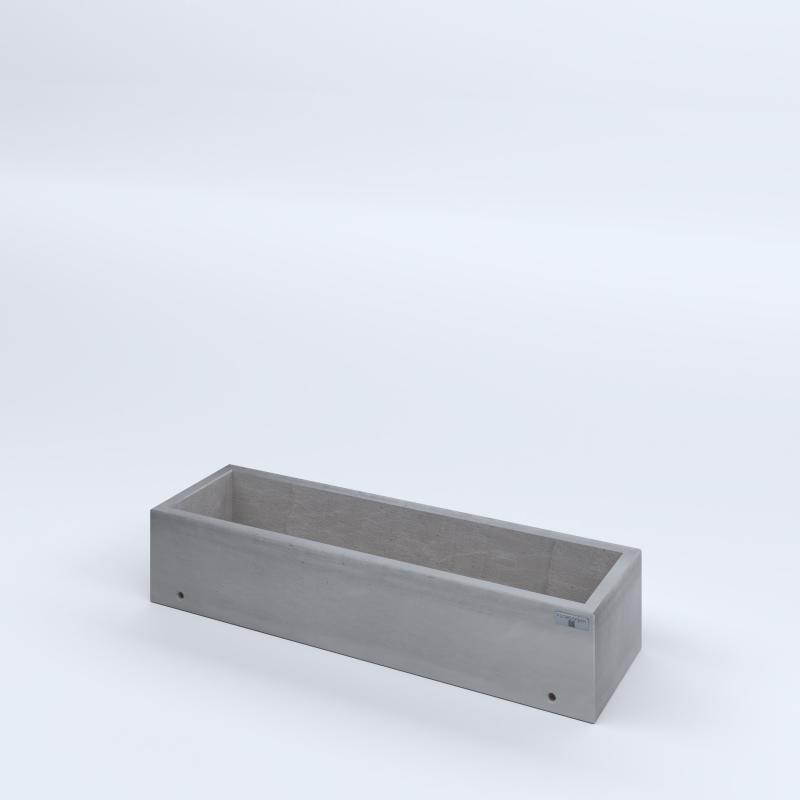FIORIERE IN CEMENTO LISCE RETTANGOLARI SENZA PIEDINI CM100X30X20H GRIGIO