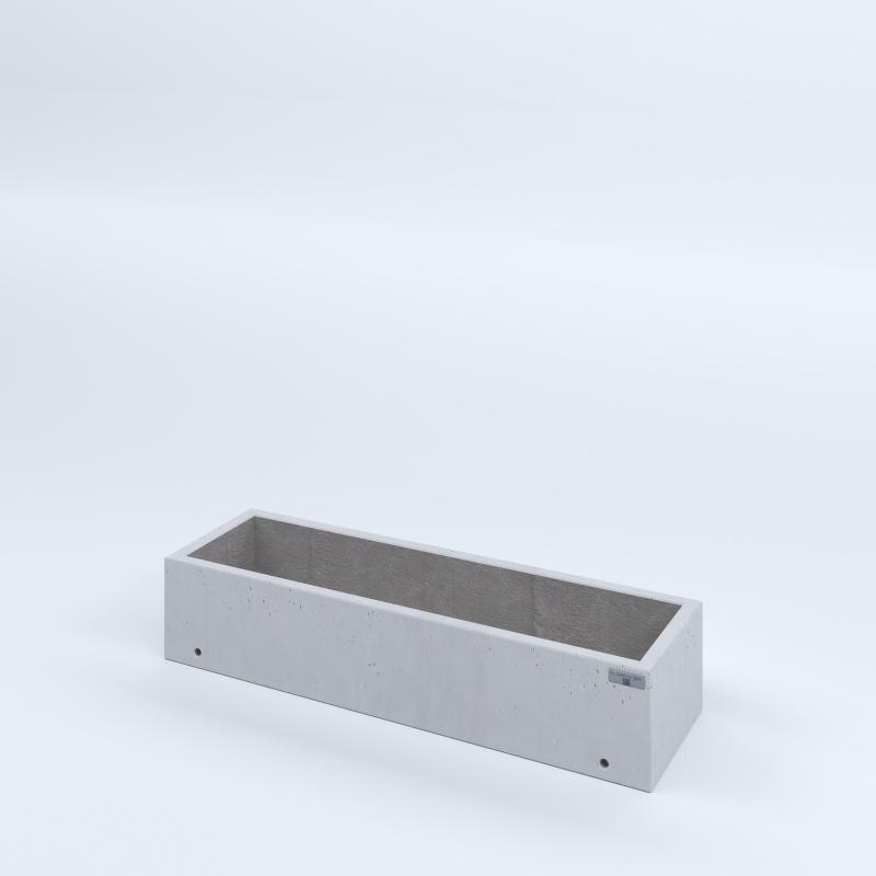 FIORIERE IN CEMENTO LISCE RETTANGOLARI SENZA PIEDINI CM100X30X20H BIANCO