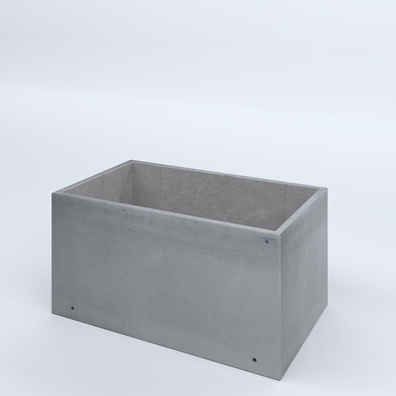 FIORIERE IN CEMENTO LISCE RETTANGOLARI SENZA PIEDINI CM100X60X60H GRIGIO