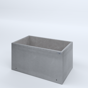 FIORIERE IN CEMENTO LISCE RETTANGOLARI SENZA PIEDINI CM100X60X60H GRIGIO