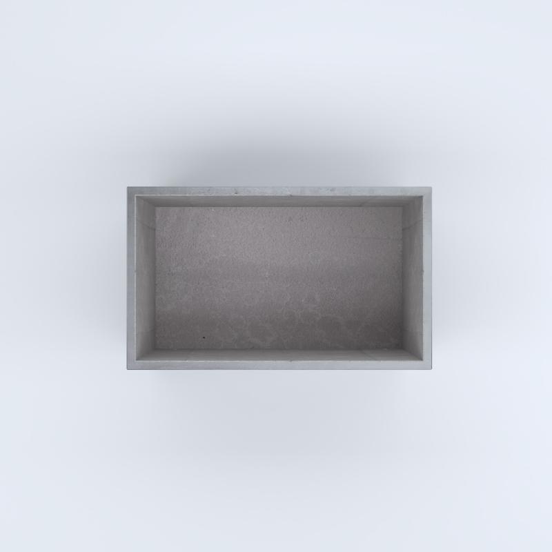 FIORIERE IN CEMENTO LISCE RETTANGOLARI SENZA PIEDINI CM100X60X60H GRIGIO