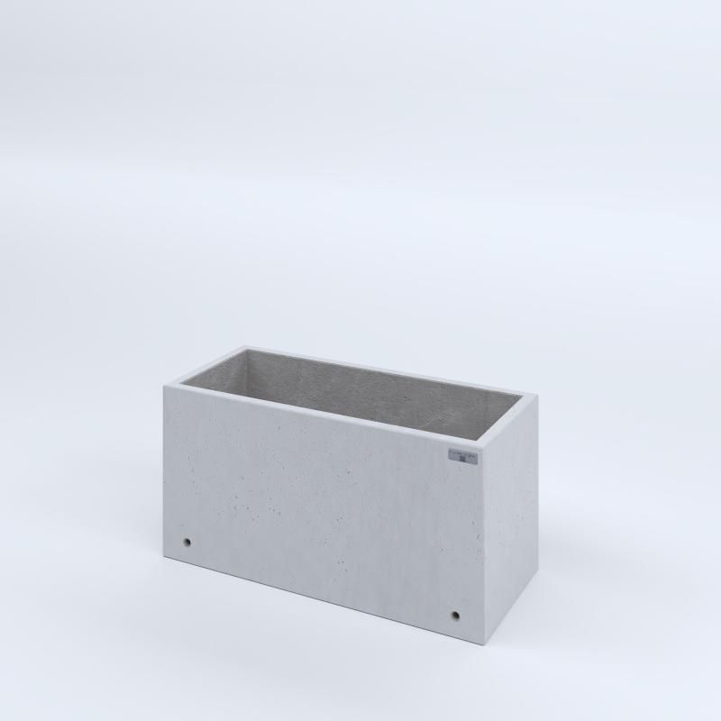 FIORIERE IN CEMENTO LISCE RETTANGOLARI SENZA PIEDINI CM80X35X40H BIANCO