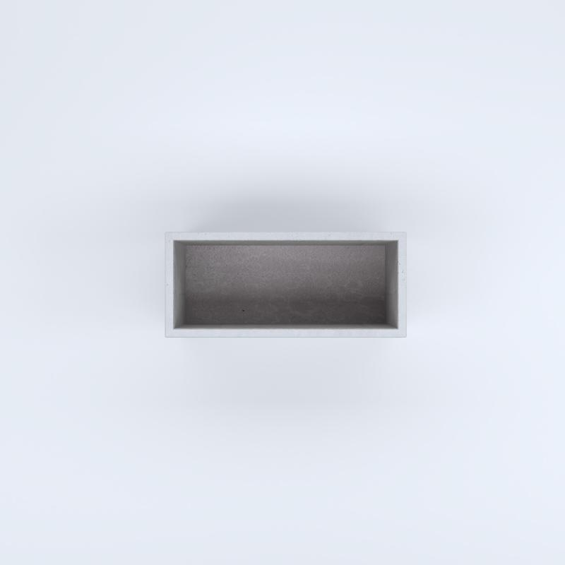 FIORIERE IN CEMENTO LISCE RETTANGOLARI SENZA PIEDINI CM80X35X40H BIANCO