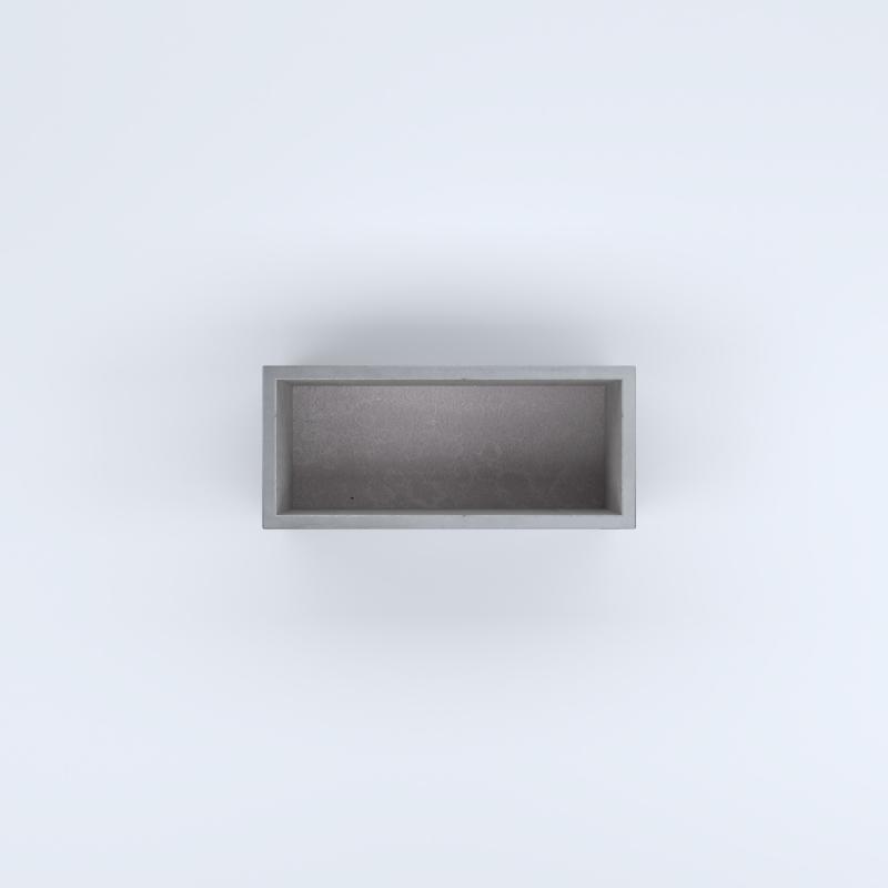 FIORIERE IN CEMENTO LISCE RETTANGOLARI SENZA PIEDINI CM80X35X35H GRIGIO