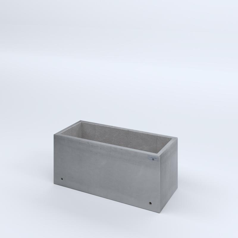FIORIERE IN CEMENTO LISCE RETTANGOLARI SENZA PIEDINI CM80X35X35H GRIGIO