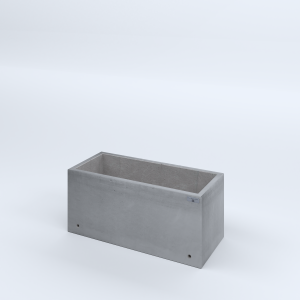 FIORIERE IN CEMENTO LISCE RETTANGOLARI SENZA PIEDINI CM80X35X35H GRIGIO