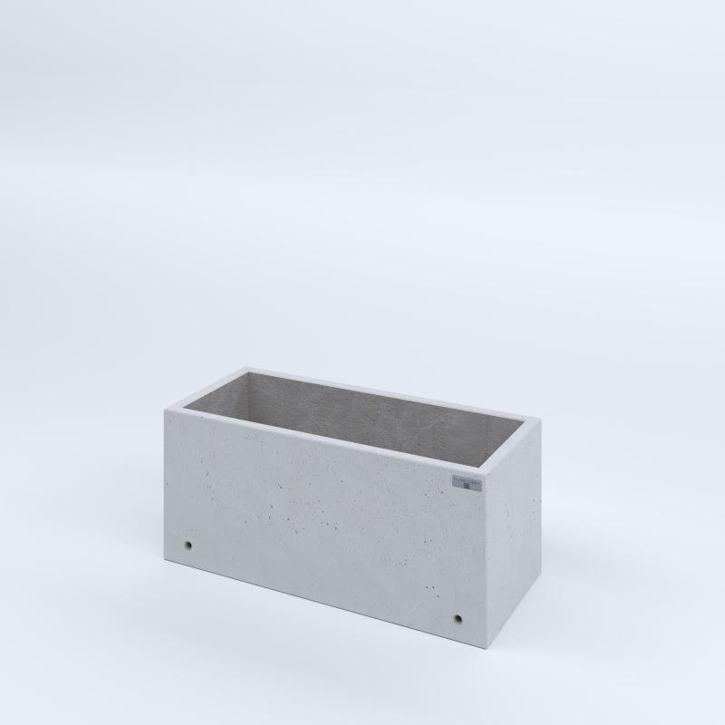 FIORIERE IN CEMENTO LISCE RETTANGOLARI SENZA PIEDINI CM80X35X35H BIANCO