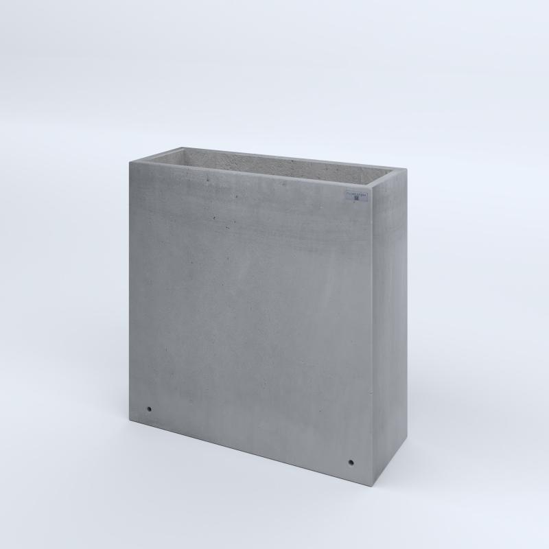 FIORIERE IN CEMENTO LISCE RETTANGOLARI SENZA PIEDINI CM80X30X80H GRIGIO