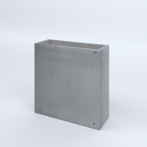 FIORIERE IN CEMENTO LISCE RETTANGOLARI SENZA PIEDINI CM80X30X80H GRIGIO