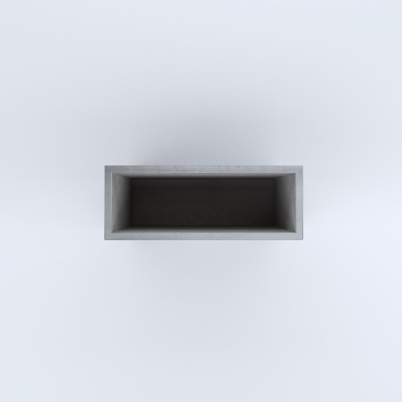 FIORIERE IN CEMENTO LISCE RETTANGOLARI SENZA PIEDINI CM80X30X80H GRIGIO