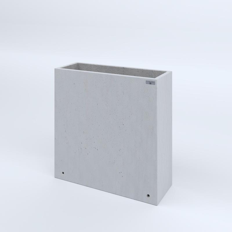 FIORIERE IN CEMENTO LISCE RETTANGOLARI SENZA PIEDINI CM80X30X80H BIANCO