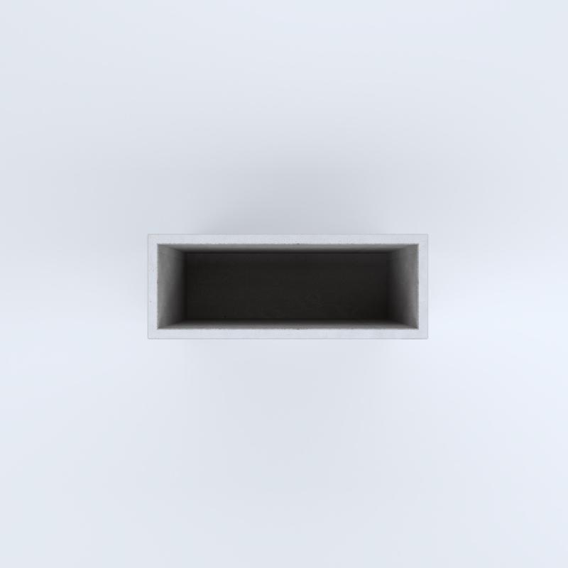 FIORIERE IN CEMENTO LISCE RETTANGOLARI SENZA PIEDINI CM80X30X80H BIANCO