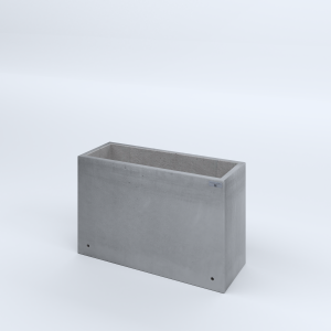 FIORIERE IN CEMENTO LISCE RETTANGOLARI SENZA PIEDINI CM80X30X50H GRIGIO