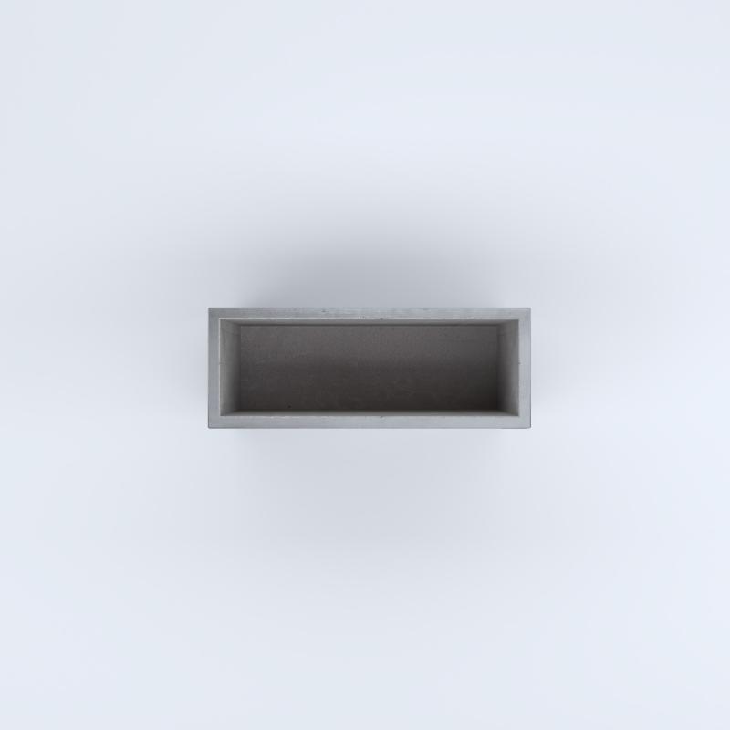 FIORIERE IN CEMENTO LISCE RETTANGOLARI SENZA PIEDINI CM80X30X50H GRIGIO