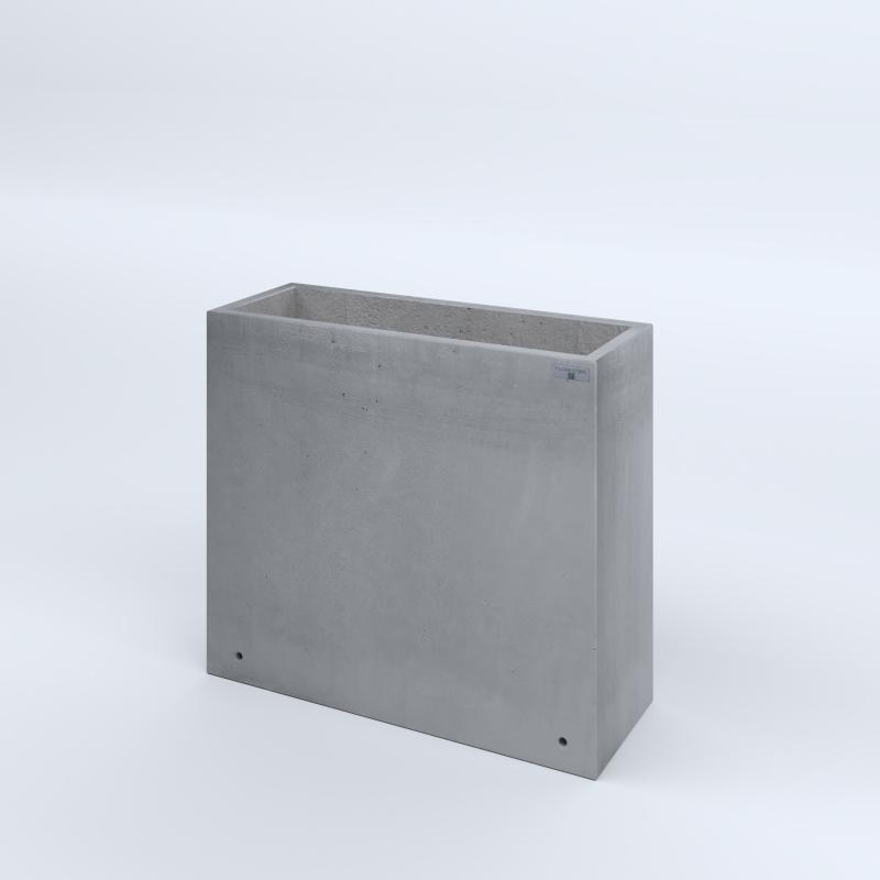FIORIERE IN CEMENTO LISCE RETTANGOLARI SENZA PIEDINI CM80X30X70H GRIGIO