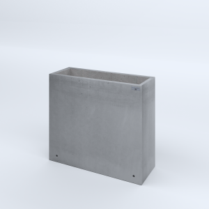FIORIERE IN CEMENTO LISCE RETTANGOLARI SENZA PIEDINI CM80X30X70H GRIGIO