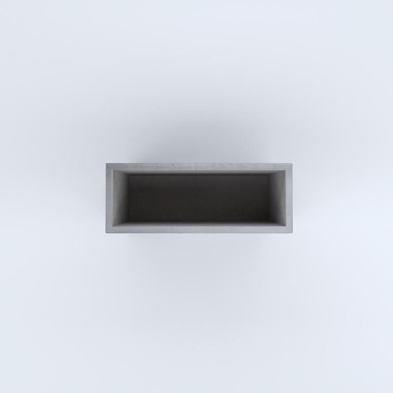 FIORIERE IN CEMENTO LISCE RETTANGOLARI SENZA PIEDINI CM80X30X70H GRIGIO