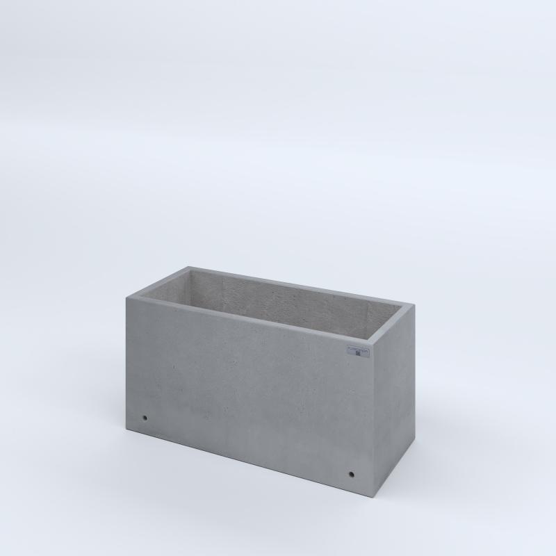 FIORIERE IN CEMENTO LISCE RETTANGOLARI SENZA PIEDINI CM80X35X40H GRIGIO