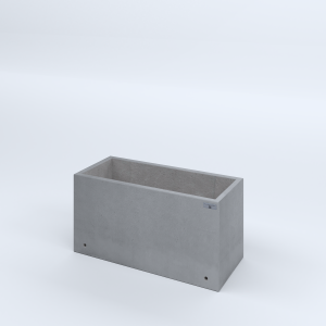 FIORIERE IN CEMENTO LISCE RETTANGOLARI SENZA PIEDINI CM80X35X40H GRIGIO