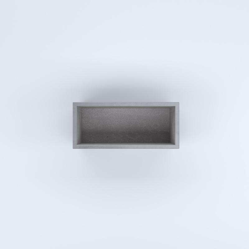 FIORIERE IN CEMENTO LISCE RETTANGOLARI SENZA PIEDINI CM80X35X40H GRIGIO