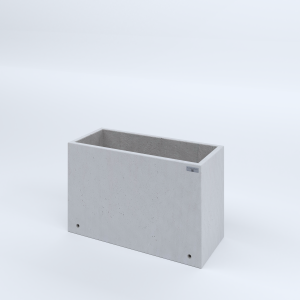 FIORIERE IN CEMENTO LISCE RETTANGOLARI SENZA PIEDINI CM80X35X50H BIANCO