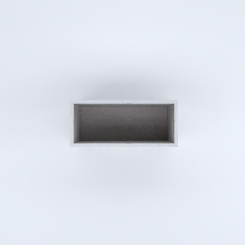 FIORIERE IN CEMENTO LISCE RETTANGOLARI SENZA PIEDINI CM80X35X50H BIANCO