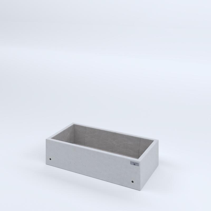 FIORIERE IN CEMENTO LISCE RETTANGOLARI SENZA PIEDINI CM80X40X20H BIANCO