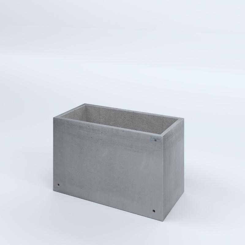 FIORIERE IN CEMENTO LISCE RETTANGOLARI SENZA PIEDINI CM80X40X50H GRIGIO