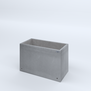FIORIERE IN CEMENTO LISCE RETTANGOLARI SENZA PIEDINI CM80X40X50H GRIGIO