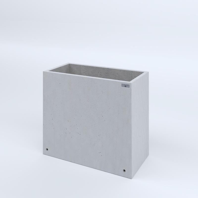 FIORIERE IN CEMENTO LISCE RETTANGOLARI SENZA PIEDINI CM80X40X70H BIANCO