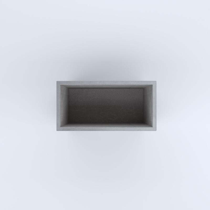 FIORIERE IN CEMENTO LISCE RETTANGOLARI SENZA PIEDINI CM80X40X70H GRIGIO