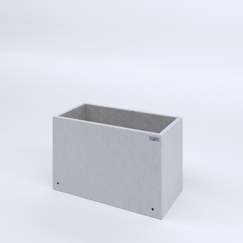 FIORIERE IN CEMENTO LISCE RETTANGOLARI SENZA PIEDINI CM80X40X50H BIANCO