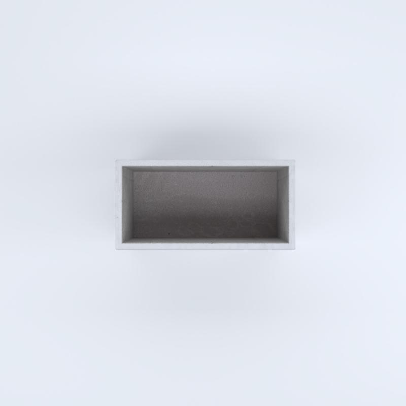 FIORIERE IN CEMENTO LISCE RETTANGOLARI SENZA PIEDINI CM80X40X50H BIANCO
