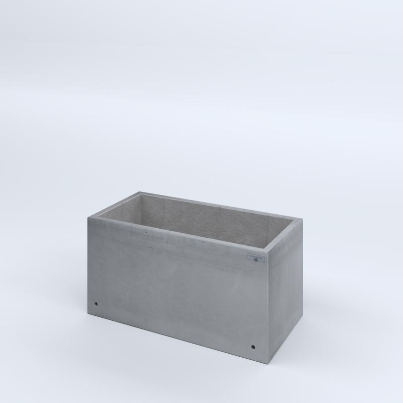FIORIERE IN CEMENTO LISCE RETTANGOLARI SENZA PIEDINI CM80X40X40H GRIGIO