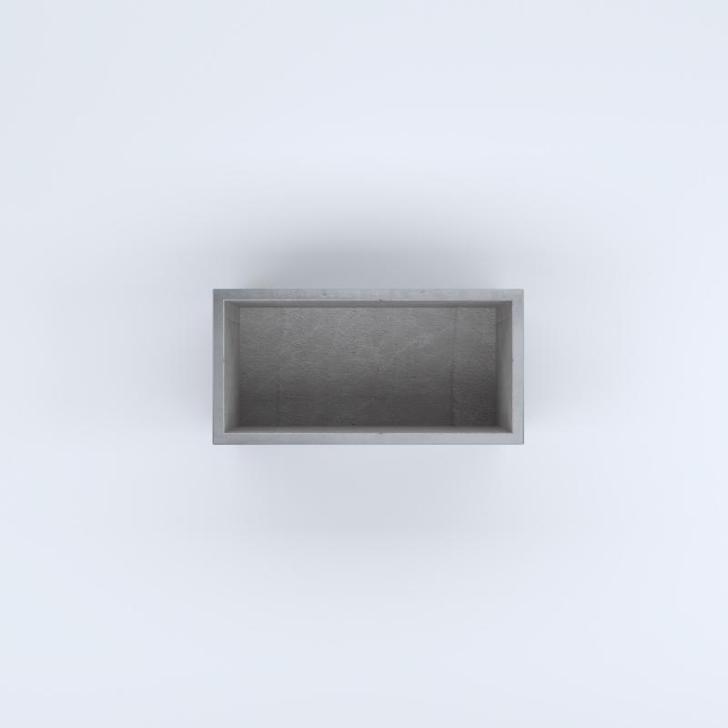 FIORIERE IN CEMENTO LISCE RETTANGOLARI SENZA PIEDINI CM80X40X40H GRIGIO